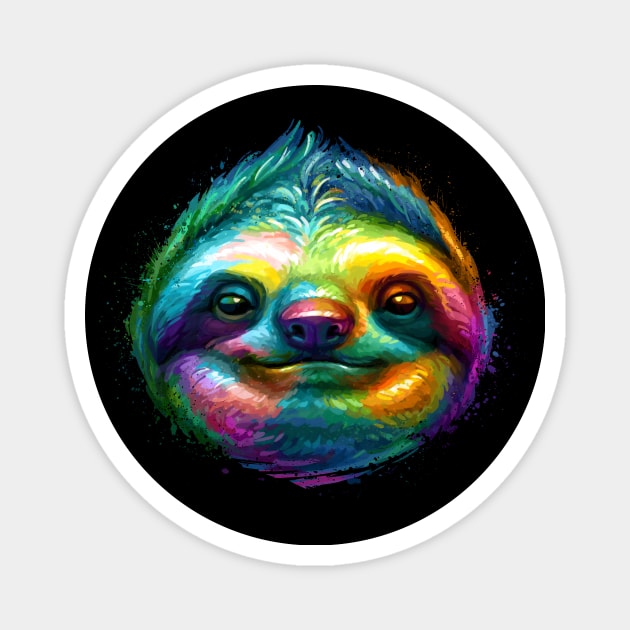 Colorful Sloth Magnet by stonemask